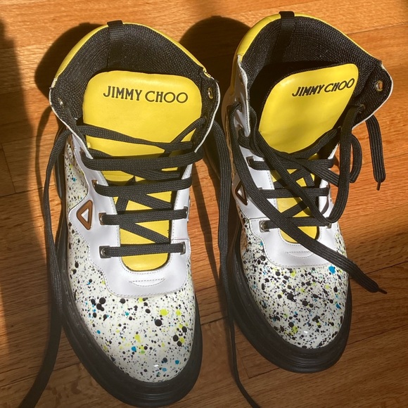 Jimmy Choo Galaxy Paint Splatter High-Top Smeakers - Picture 12 of 12
